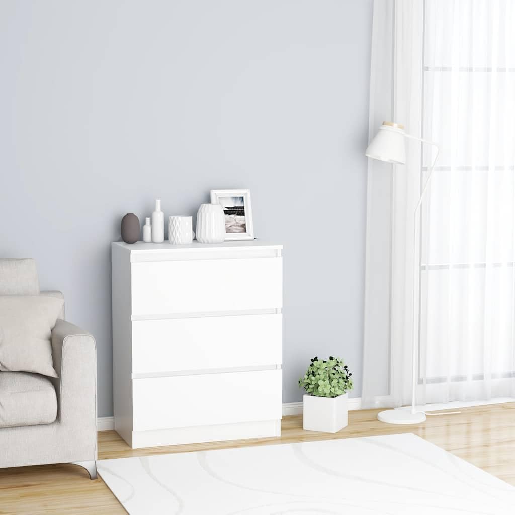 Generico Credenza Bianca 60x35x76 cm in Legno Multistrato,Buffet e credenze,801382
