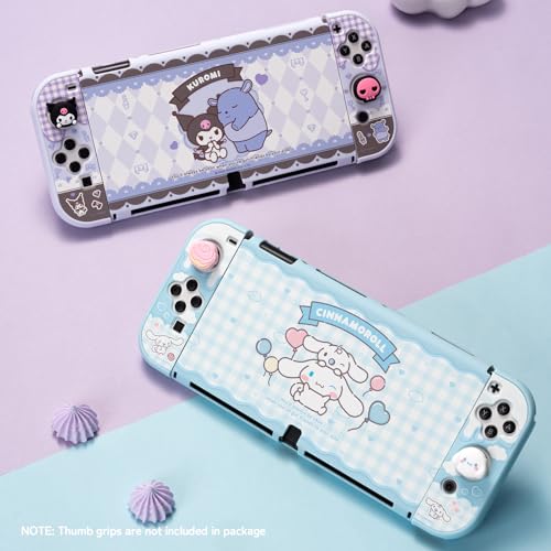 Image of Kuitmor Protective Shell for Switch OLED,Slim Cute Pattern Dockable Cover Case Compatible with Switch OLED,Anti-Scratch and Shock-Absorption Design Cover Skins for Joystick（Cinnamoroll）