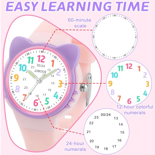 Image of Juboos Kids Watch Analog for Boys Girls Toddler, 3ATM Waterproof Wirstwatch Learning Time and Easy to Read