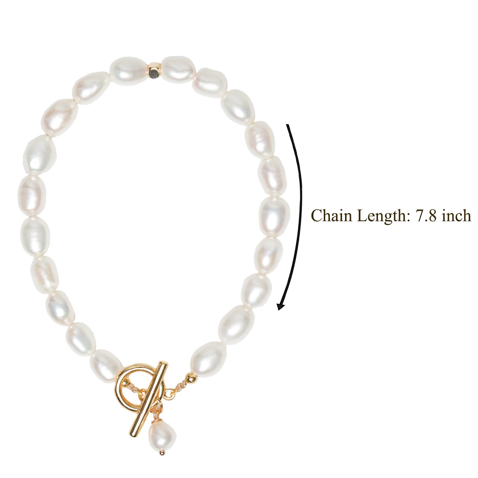 Irregular Baroque Pearl Bracelets Pearl Bangle 18K Gold Plated Buckle Freshwater Pearl Bracelets Everyday Jewelly for Women