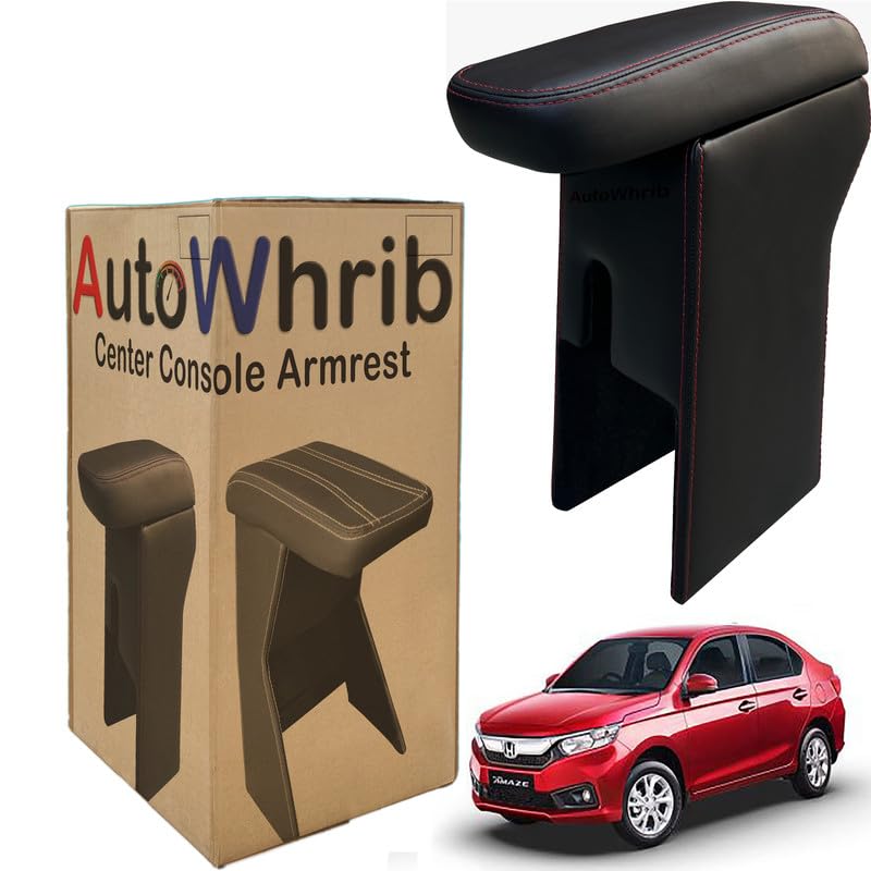 Image of Car Arm Rest For Amaze 2018 Armrest with Storage Box & Soft Cushion Pad, Luxury Arm Rest, Black Colour