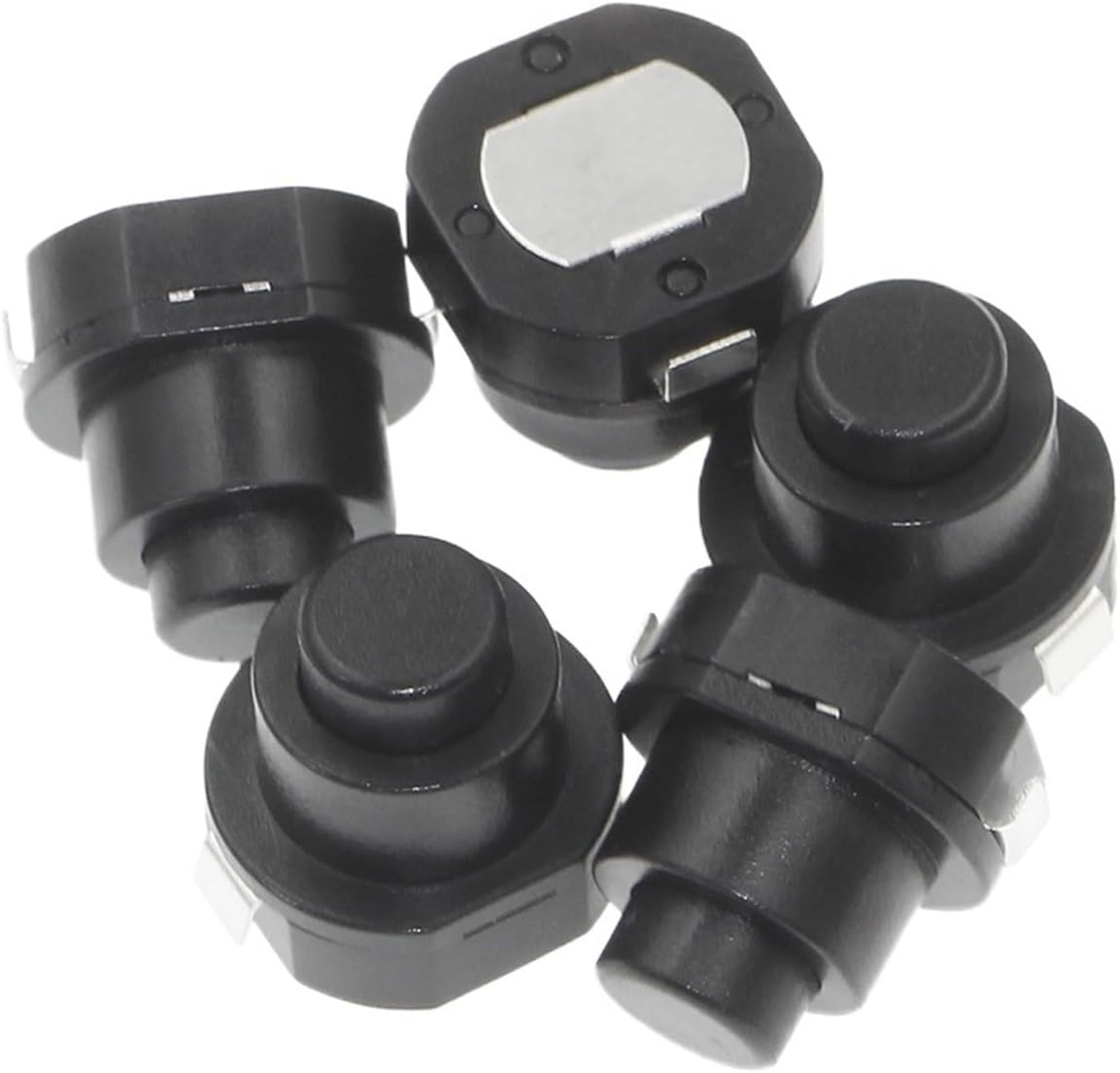 100個 1010X 小型丸型懐中電灯スイッチ 電源ボタンスイッチ KAN-10A セルフロックボタンスイッチ オン/オフ