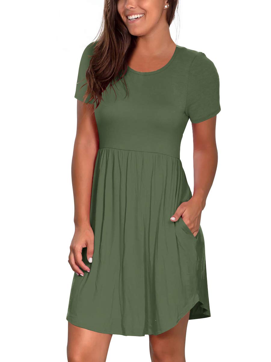 Nova In SkyWomen's Casual Dresses Short Sleeve Summer Dress with Pockets
