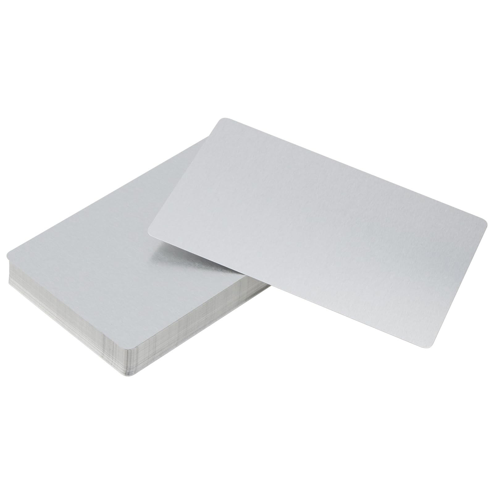 ZEONHEI Silver 100x Aluminium Business Cards, 8.6x5.4cm, 0.21mm Thick, Blank Name Cards for Laser Engraving, DIY Gift Cards, Office Customers - Image 4