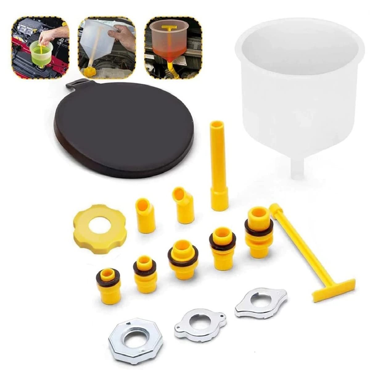 Buy 15PCS Coolant Funnel Kit Radiator Spill Free Funnel Auto Coolant