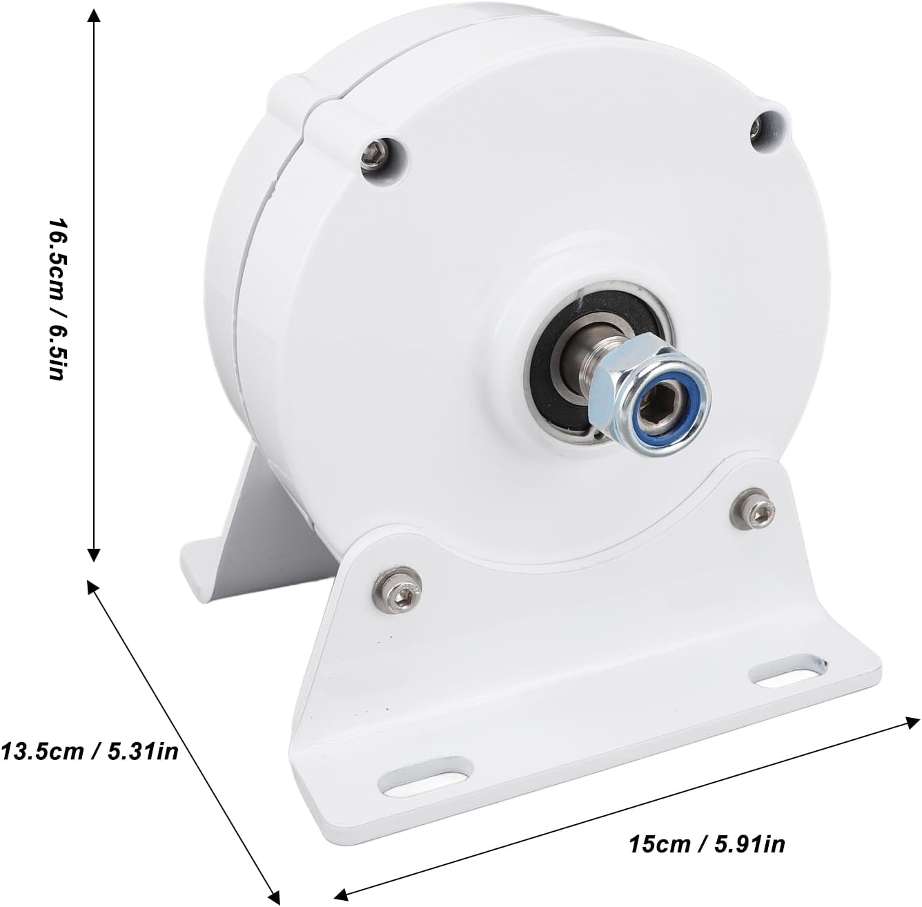 Three Phase Alternator, Permanent Magnet Generator Shaft 24V 3 Phase Synchronous Generator Alternator with Base for Wind (#2)