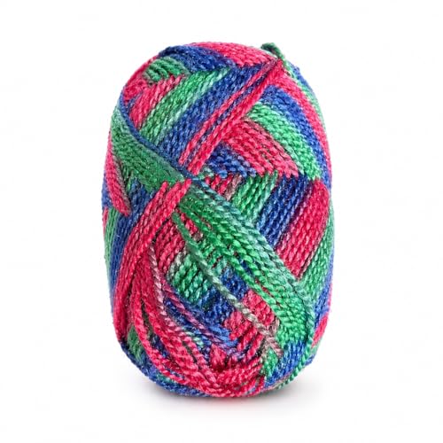 Image of Multicolor Wool Oon Yarn Ball (Pink, Green & Blue Mix) | Soft Knitting & Crochet Yarn for DIY Crafts, Sweaters, Home Decor & Handmade Projects