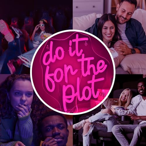 Image of Do It for Plot Neon Light Dimmable LED Neon Sign for Wall Decor USB Powered Light Up Signs Pink LED Light for Drama Lover Party Gift Bedroom Movie Night