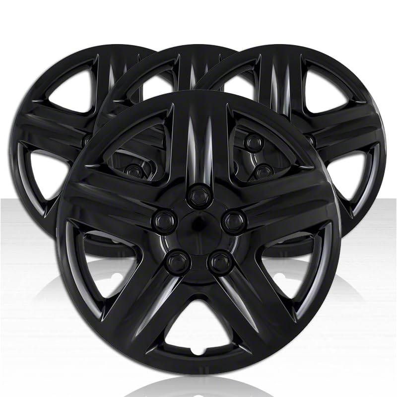 Auto Reflections Set of 4 Wheel Covers for Chevrolet Impala 2006-2011 5 Spoke 16 inch-Gloss Black