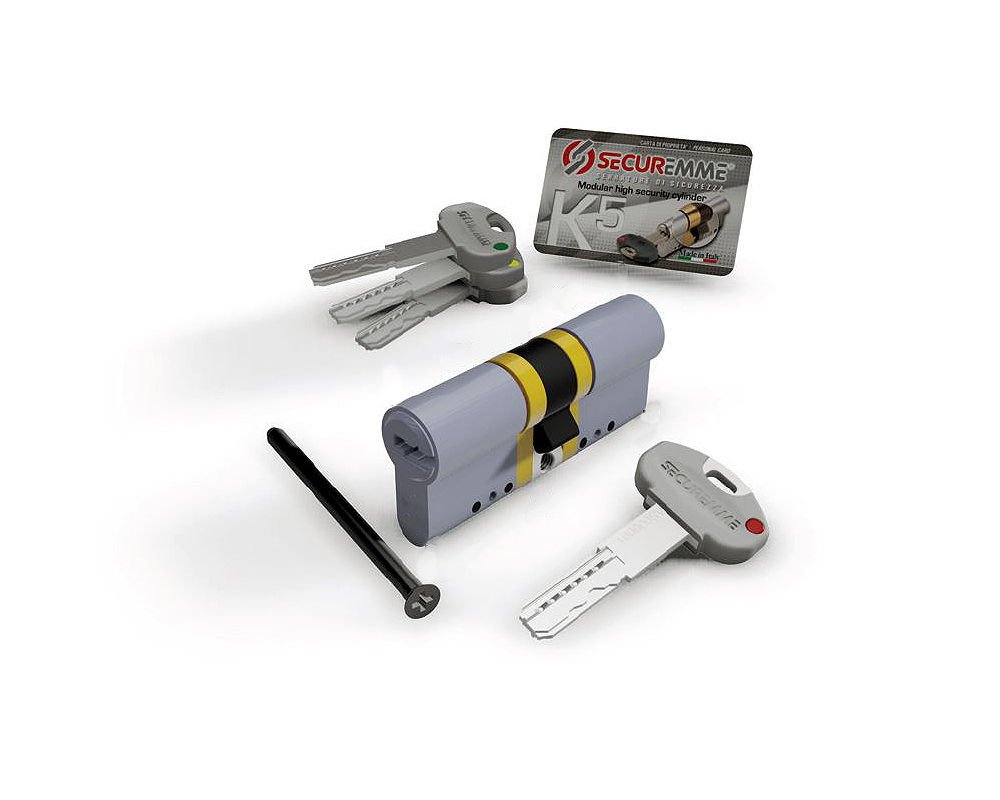 securemme K5 Centred 62 mm 31 – 31 European Profile Cylinder Body Reinforced Steel 3 Keys 6spine Safety Protection ANTI-DRILL/Bumping