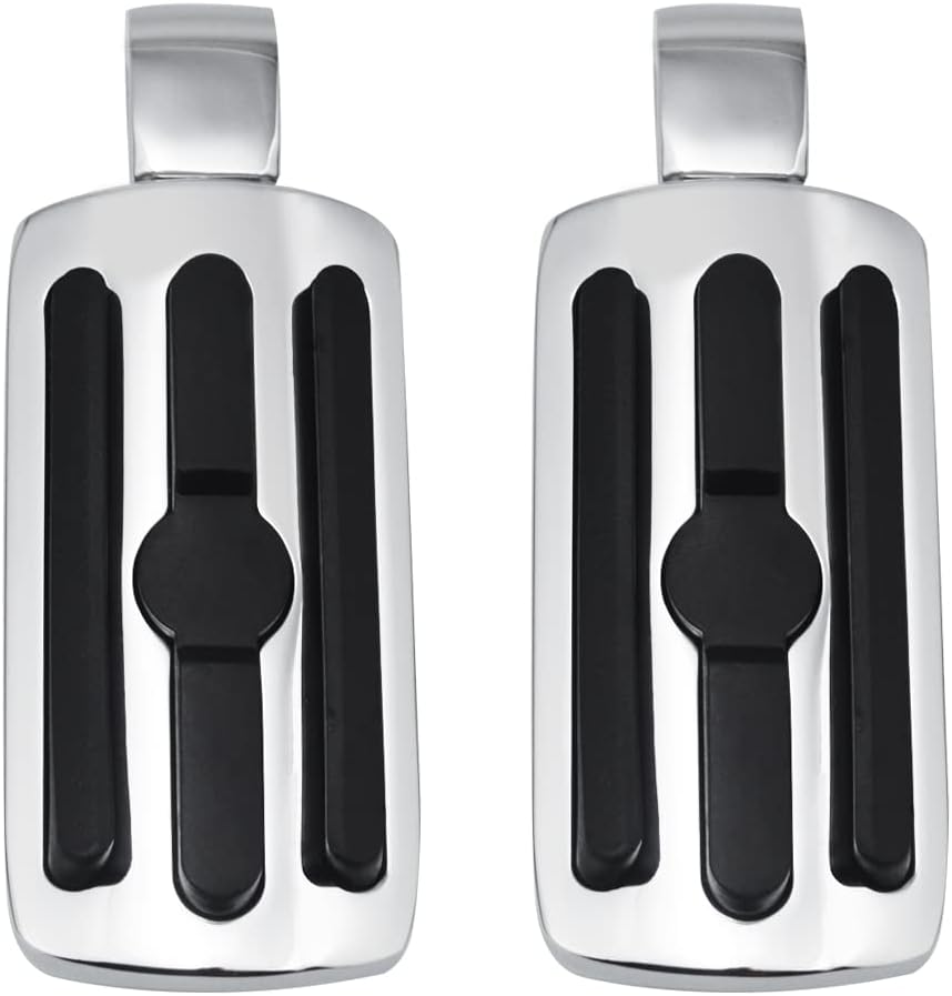 WOWTK Passenger Footpegs fits for Harley Davidson Softail 2018 2019 2020 2021 2022 2023 Deluxe Fat Boy Heritage Sport Glide Softail Slim Street Bob Breakout Low Rider models,Chrome