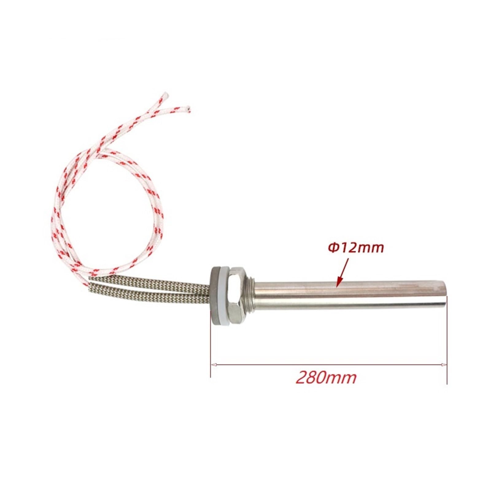 Grzałka kartridżowa 12 V 200 W DC Element grzewczy 12 x 280 mm Ultra długi grzejnik kasetowy z zimną strefą pręta rurowego ze stali nierdzewnej