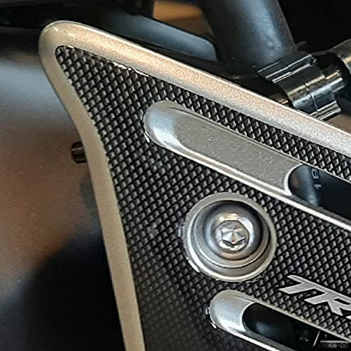 Resin Bike Motorcycle 3D Stickers Compatible with Yamaha Tracer 9 2021 Metal. Heel Sill Motorcycle Protection from Bumps and Scratches. Paire of Resin Stickers - Made in Italy