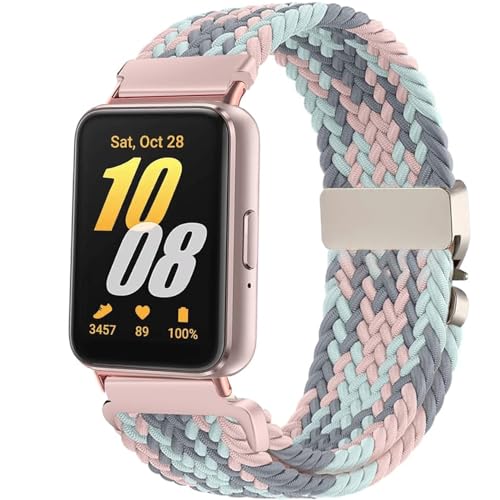 VELULYX Nylon Flechtband Kompatibel mit Samsung Galaxy Fit 3 Elastisches armband für Samsung Galaxy Fit 3 SM-R390 Herren Damen