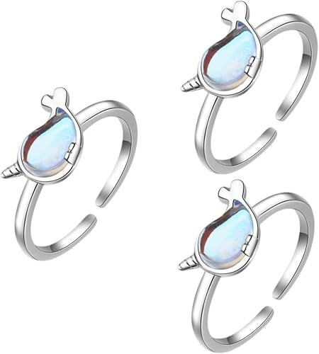 VALICLUD 2pcs Whale Ring Dolphin Ring Cute Finger Rings Metal Ring Animal Open Ring Sea Animal Ring Date Rings