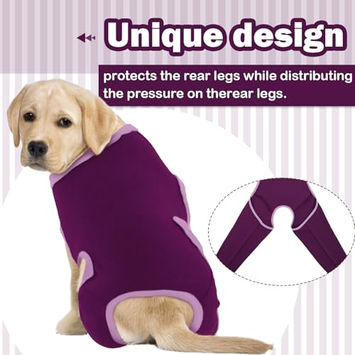 Hjyokuso Hundebody Nach Op mit Bein, Wundschutzanzüge für Hunde, Hinterbeinschutz, Anti-Wundlecken Body, E-Kragen Alternative, Hundeschenkel Schutz Bodysuit