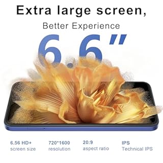 KXD A10 Téléphone Portable 8Go+128Go/ TF 256Go, Octa Core, Écran 6.6" HD+, 13MP+8MP, 4500mAh, Android 13 Smartphone Pas Cher Dual SIM 4G, Fingerprint/Face ID/GPS/WiFi 5G/2Ans Garantie-Bleu