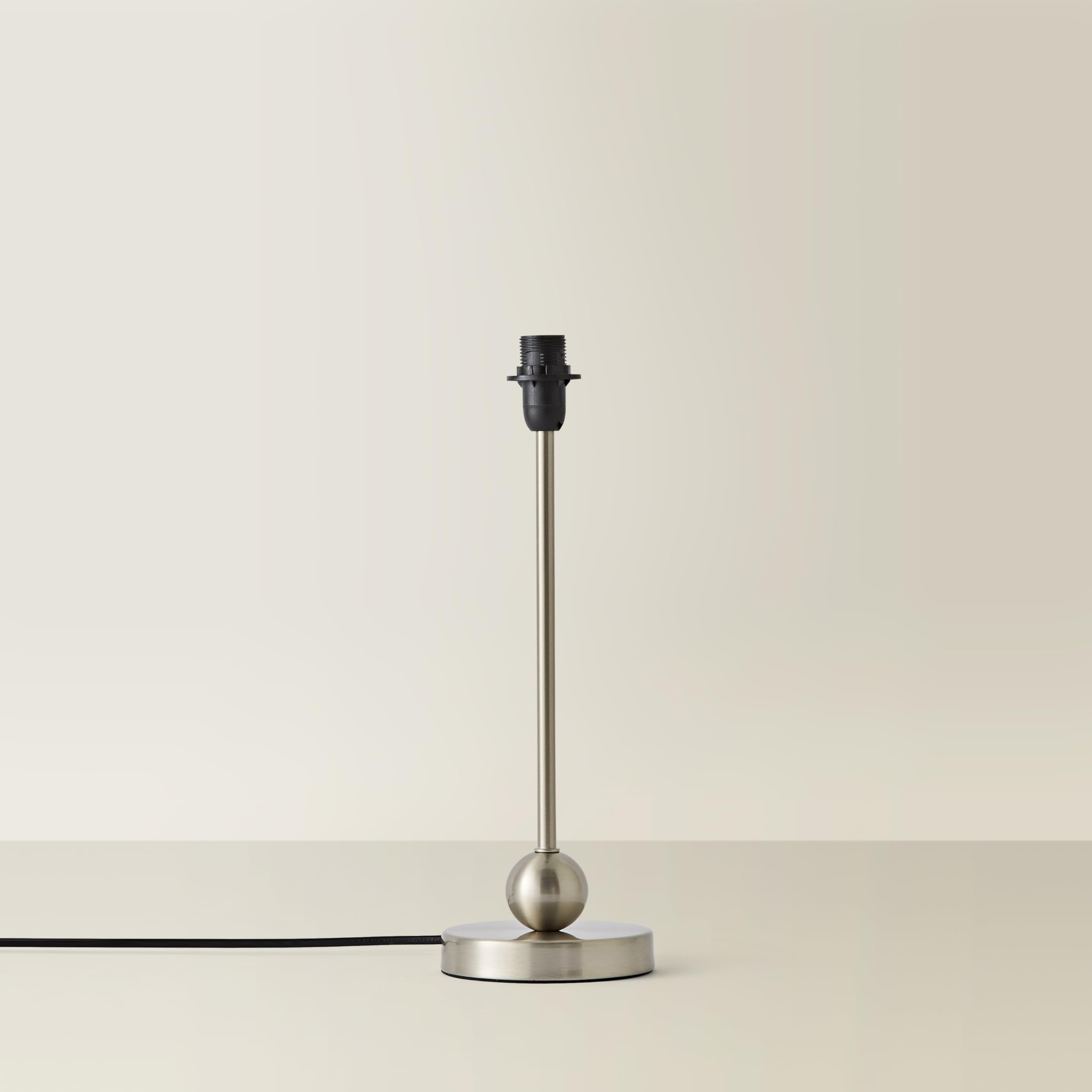 MiniSun | Modern Brushed Chrome Single Stem Metal Ball Table Lamp Base | Table Lamps, Home Décor & Improvement Essential
