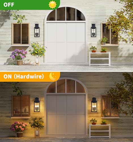 Image of 22'' Large Outdoor Wall Lantern, Black Exterior Lighting Fixture 1 Pack