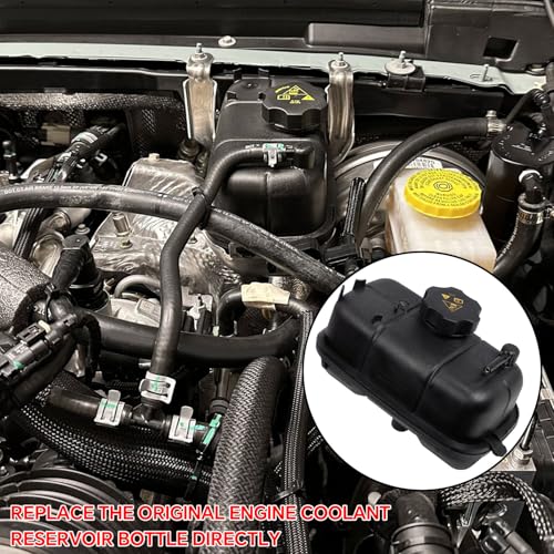 Image of 68364312AC Engine Coolant Reservoir Recovery Bottle Compatible with 2018-2026 Jeep Wrangler JL JLU 2.0 L4 Recovery Tank Replace 68364312AA 68364312AB