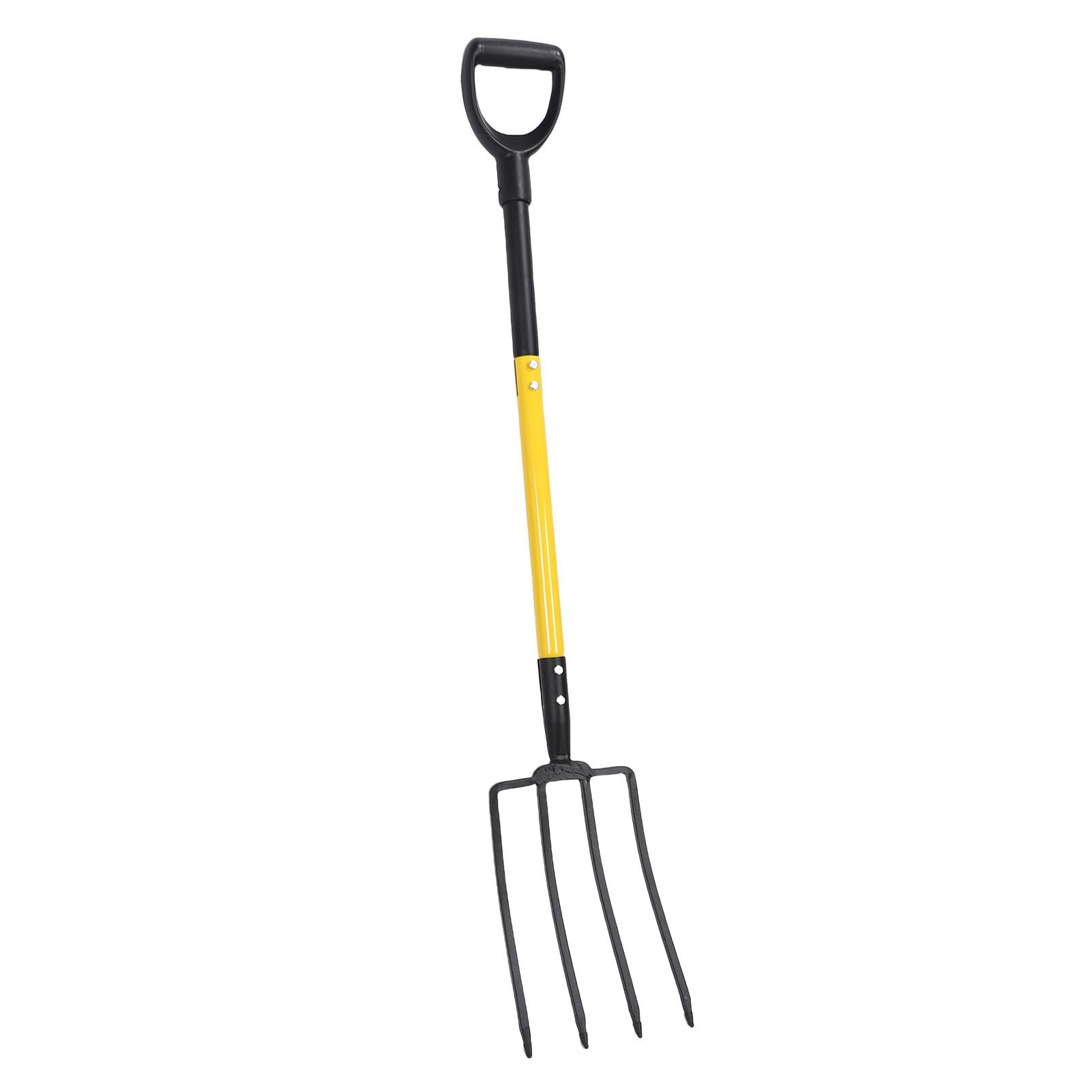 Focket Forca da Giardino, Forca da Scavo a 4 Denti in Metallo Resistente, da Spada con Manico Ergonomico a Y per Giardinaggio Compostaggio Allentamento del Terreno