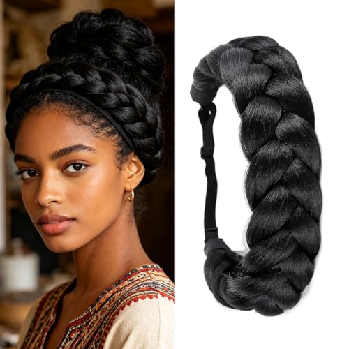 Bohemian Braided Headband with Adjustable Elastic Strap