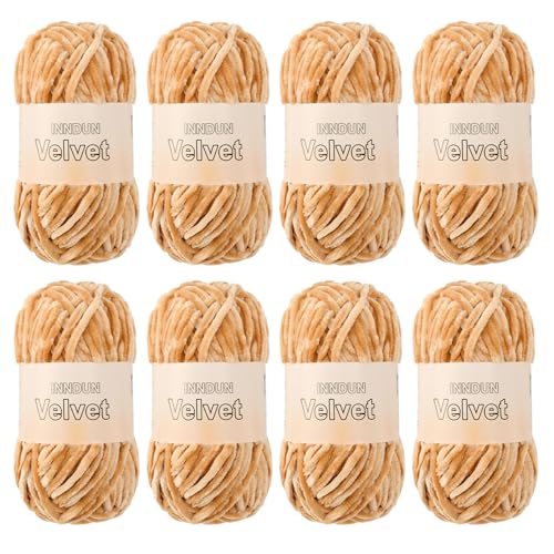 Image of Soft Velvet Chenille Yarn for Crocheting, Super Bulky Yarn for Blankets | Fluffy, plush yarn for crochet and knitting blankets, amigurumi, cushions and handmade gifts for cozy DIY projects.