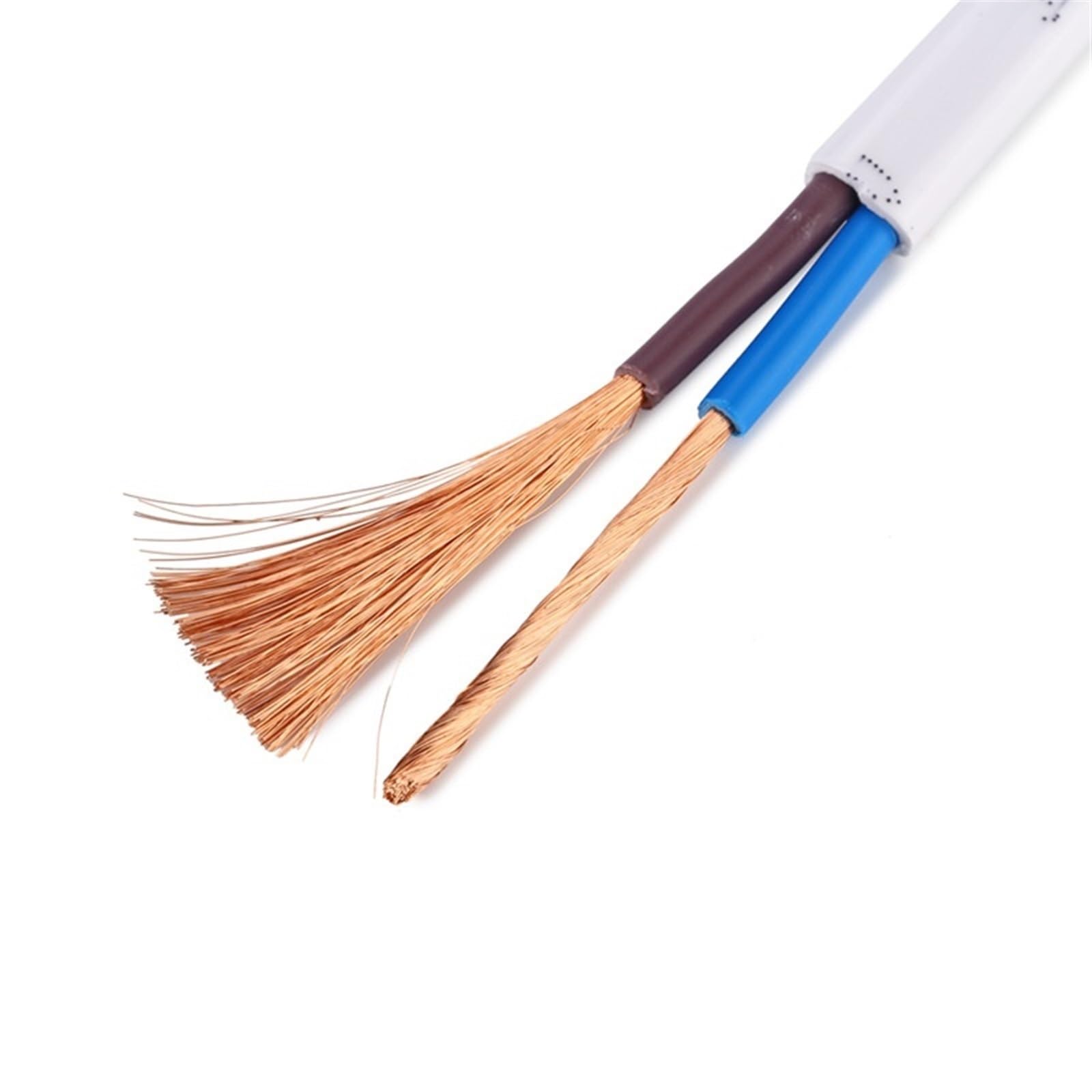 Elastyczny kabel, elektryczny kabel elastyczny, 2-pinowy kabel zasilający LED, 2-żyłowy drut miedziany, elektryczny biały przedłużacz 18AWG 20AWG 22AWG 24AWG 1/5/10 metrów złącze krosna(5 meters 2core
