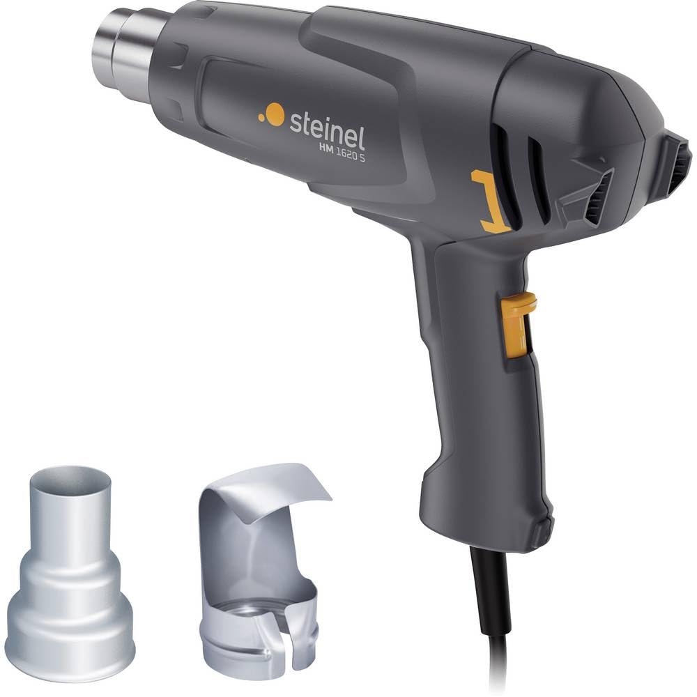 Steinel HM 1620 S - Soplador de aire caliente con boquilla reductora y boquilla reflectora, soplador de aire caliente de 1600 W, dos niveles de temperatura 300°/500°C