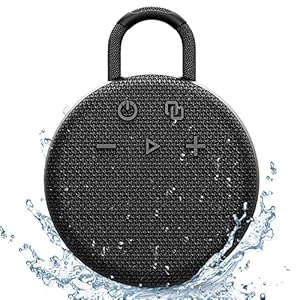 MusiBaby Bluetooth Shower Speaker,Waterproof Bluetooth Speaker,Portable Bluetooth Speaker with True Wireless Stereo,Bluetooth 5.2,1500 Mins Playtime for Kayak,Beach,Travel,Pool(Black)