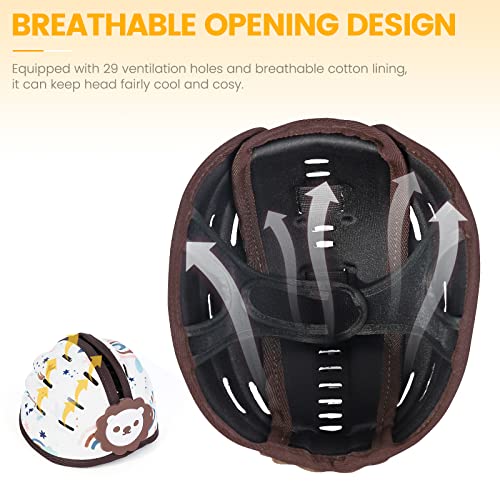 Image of Baby Head Protector for Crawling and Walking, 6-24 Months (Brown Lion) | Anti-Collision Soft Infant Helmet , Breathable & Ultra-Lightweight & Expandable and Adjustable