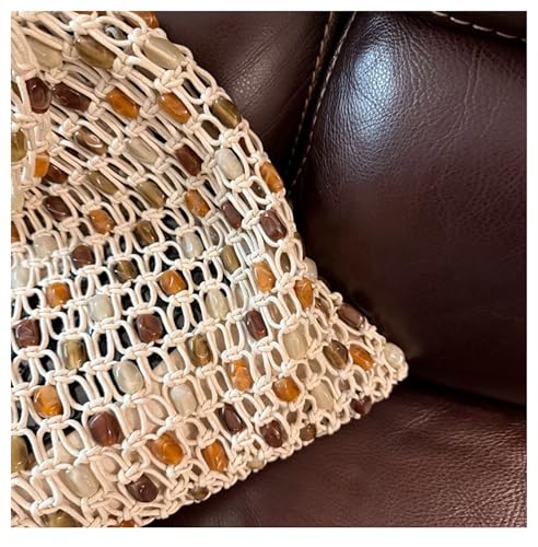 Sac tissé main en corde de coton et perles, l'excellence du design ajouré