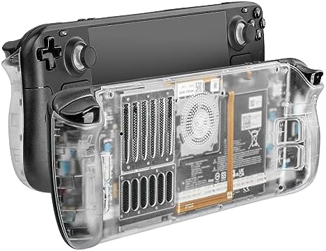 RGEEK Back Plate Shell Compatible with Steam Deck/Steam Deck OLED, Transparent Shell Replacement with Good Heat Dissipation Opening Design