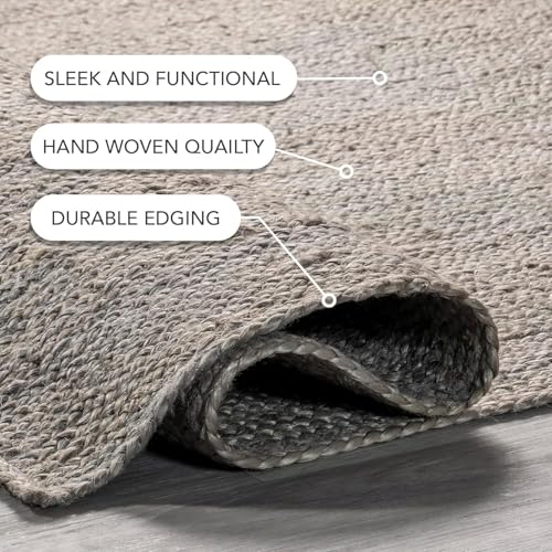 Image of Natural Jute Rounds Rug - Vibrant Color Handwoven Area Carpet for Living Room, Bedroom & Boho Decor - Eco-Friendly Circular Mat - Multiple Sizes & Colors -(Grey, 4x4 feet