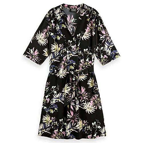 Scotch & Soda Women's Allover Printed Loose Fit Dress, Aster Black 5638, 38