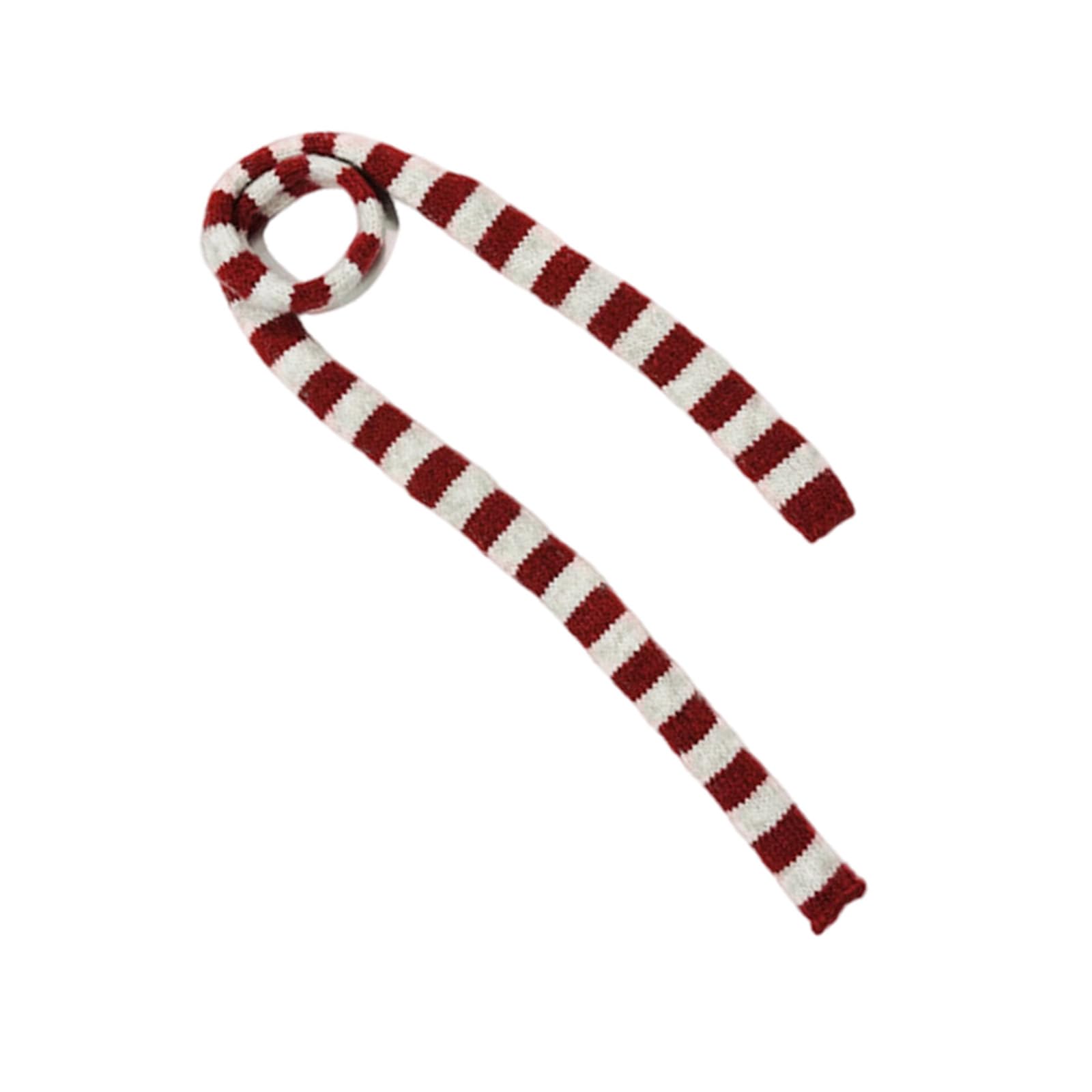 Trendy Skinny Knitted Scarf Soft Wool Blend Neckerchief Women's Neckwear For Daily Wear And Festivals Holiday Spirit Scarf