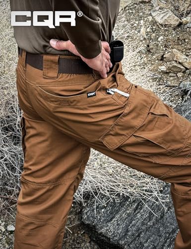 Image of CQR Men's Tactical Pants, Water Resistant Ripstop Cargo Pants, Lightweight EDC Work Hiking Pants, Outdoor Apparel