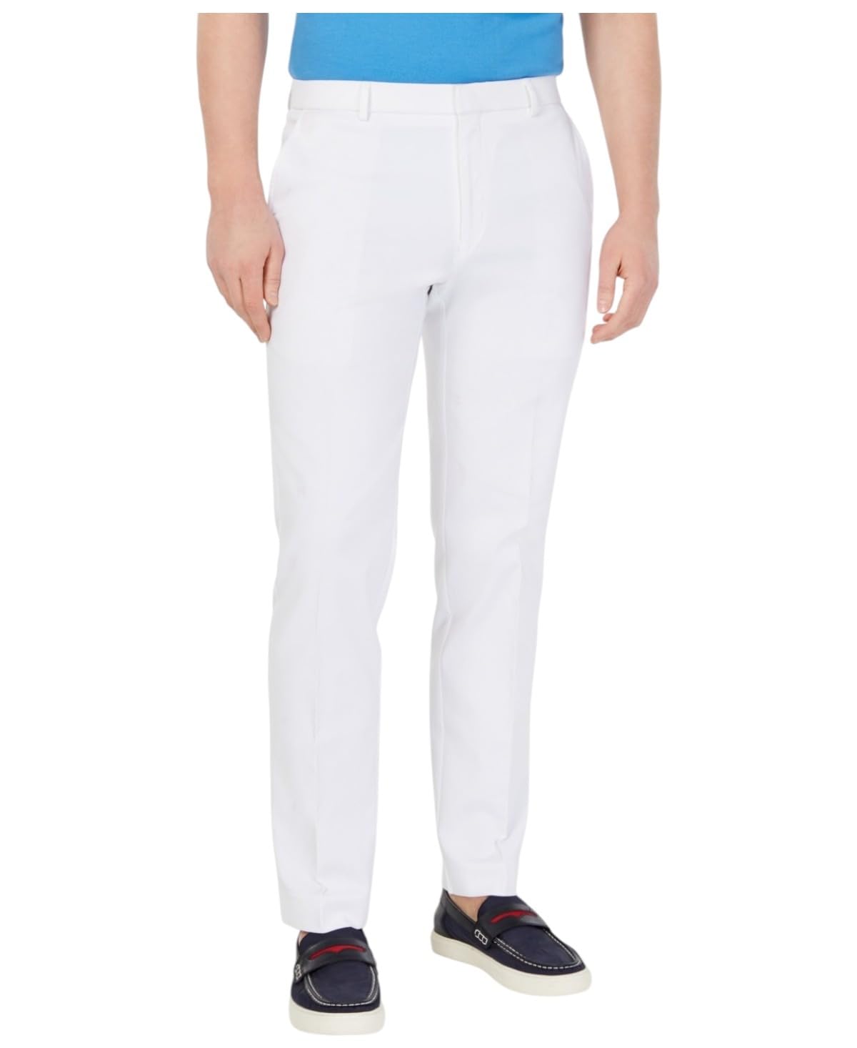 Tommy Hilfiger Mens Modern fit Dress Pants 40 32 White Solid Stretch