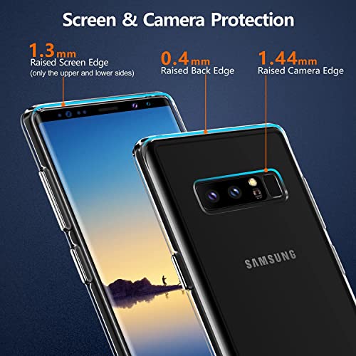 Image of NISHTECH for Samsung Galaxy Note 8 Premium Transparent Hybrid Soft Slim Dust Proof Back Case Cover Silicone with Camera Protection