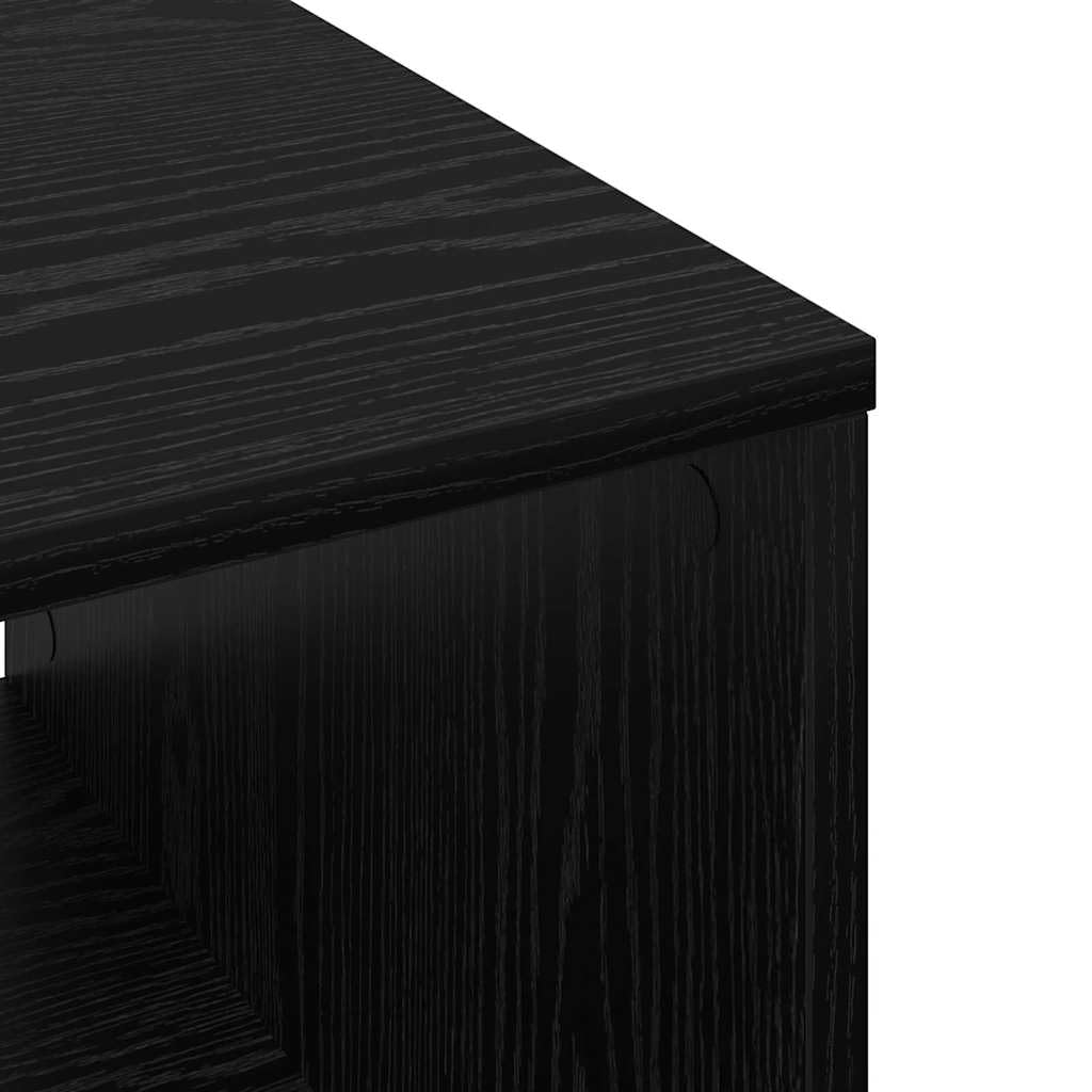 Mesa de centro de roble negro 60 x 50 x 40 cm, mesa auxiliar industrial de madera, patas cónicas, diseño moderno, resistente, para salón, dormitorio, cocina