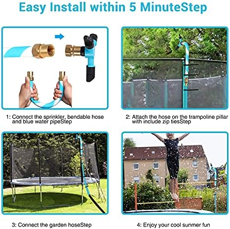 Trampoline Sprinkler, 360 Degree Trampoline Sprayer Water Park Kids Summer Outdoor Water Game Toys, Perfect Trampoline Water Accessories 6 518DBVMKBYS. AC