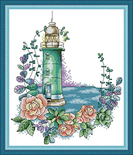Broderie diamant phare rose pour décoration intérieure salon