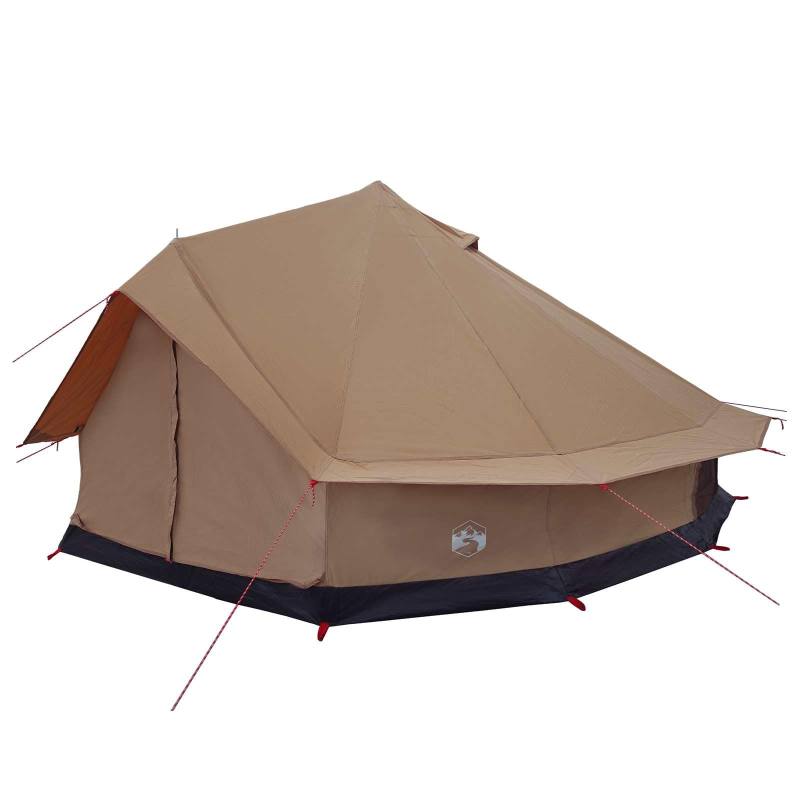 Cortina familiar para 12 personas, de polialgodón, 600 x 600 x 348 cm, marrón