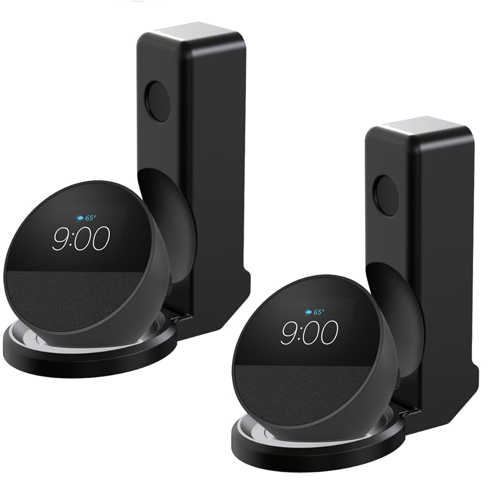 Soporte de pared para Amazon Echo Spot 2024 Gen altavoz inteligente negro T5