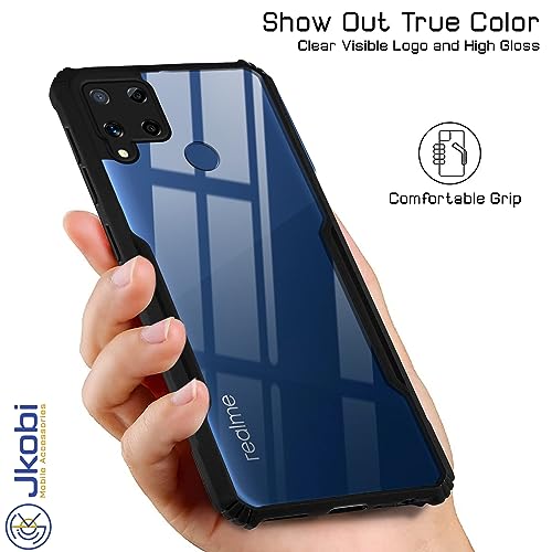 Image of Jkobi Back Cover Case for Realme C15 (Shockproof with Polycarbonate Clear Panel | Professional Black)