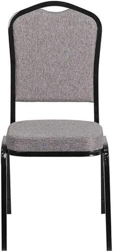 Miniatura 56 de Flash Furniture HERCULES Series - Silla apilable para banquetes con respaldo de corona en tela estampada marrón, marco de vena dorada