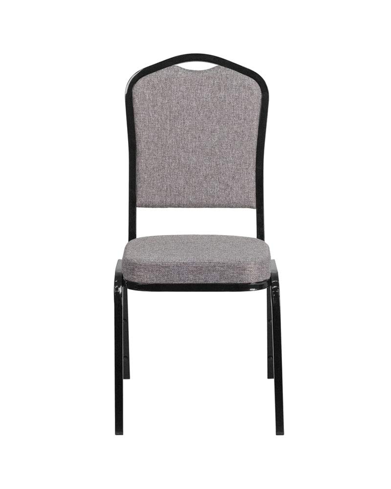 Flash Furniture Gray Fabric/Black Frame / Set of 4 / Classic Stacking Chairs