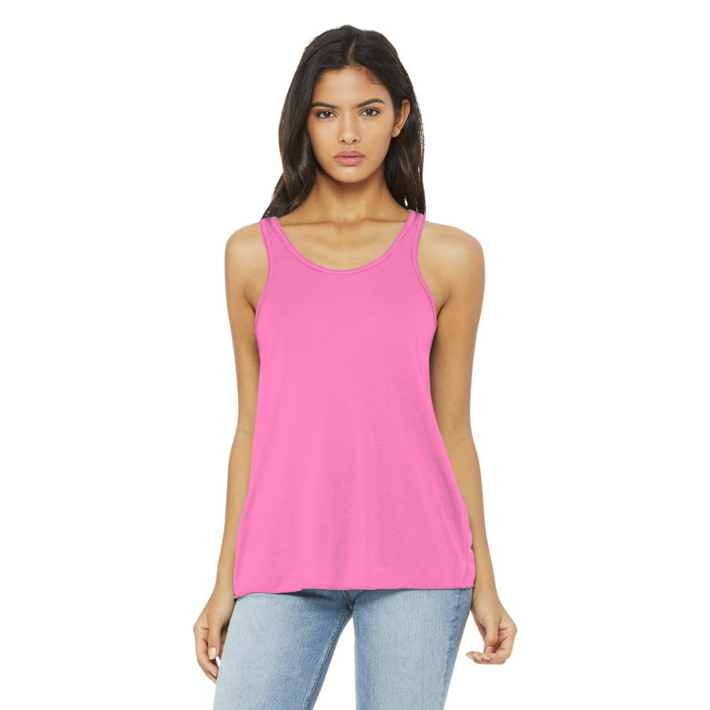 Bella + Canvas Ladies' Flowy Racerback Tank 2XL NEON PINK