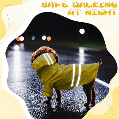 COYUN Wasserdichter Regenmantel, Wasserdichter Hunde-Regenmantel mit Kapuze und Reflektoren, Leichte Regenjacke Hund Geeignet, für Kleine und Mittlere Hunde, 3–4 kg
