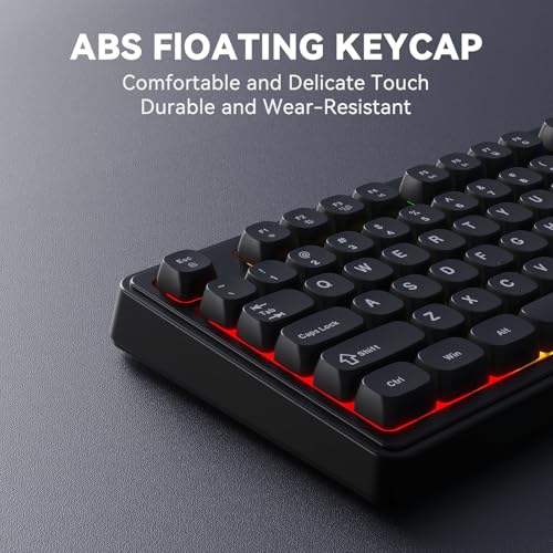 Image of Ajazz AF98 Wired Office Keyboard, Ergonomic, RGB Lighting, Multimedia Function Keys, Adjustable Stand, Suitable for Windows Vista /XP /7 /8 /10 /11 Mac, Andord.